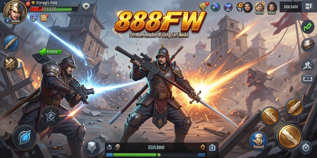 Tampilan gameplay <strong>888FW</strong> yang penuh aksi strategi.