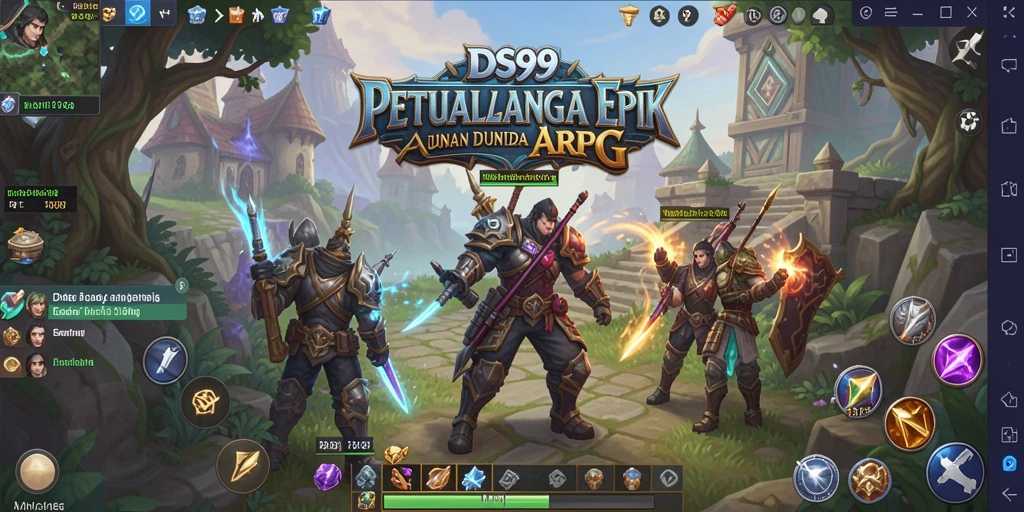 Tampilan gameplay DS99 yang mendebarkan dalam dunia ARPG.