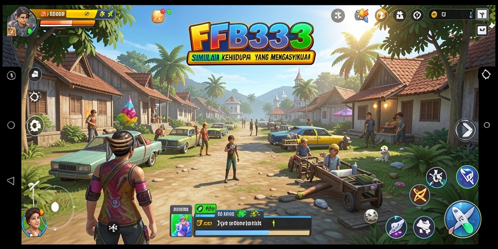 Tampilan screenshot gameplay FB333 menunjukkan dunia simulasi yang kaya.