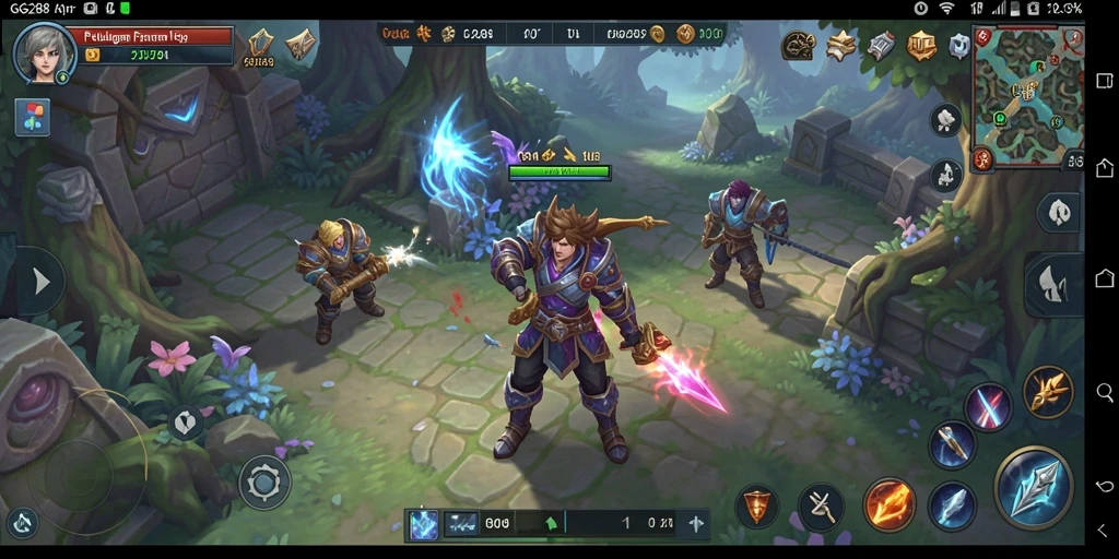 Tampilan gameplay GG288 dengan pertarungan seru di dunia fantasi.
