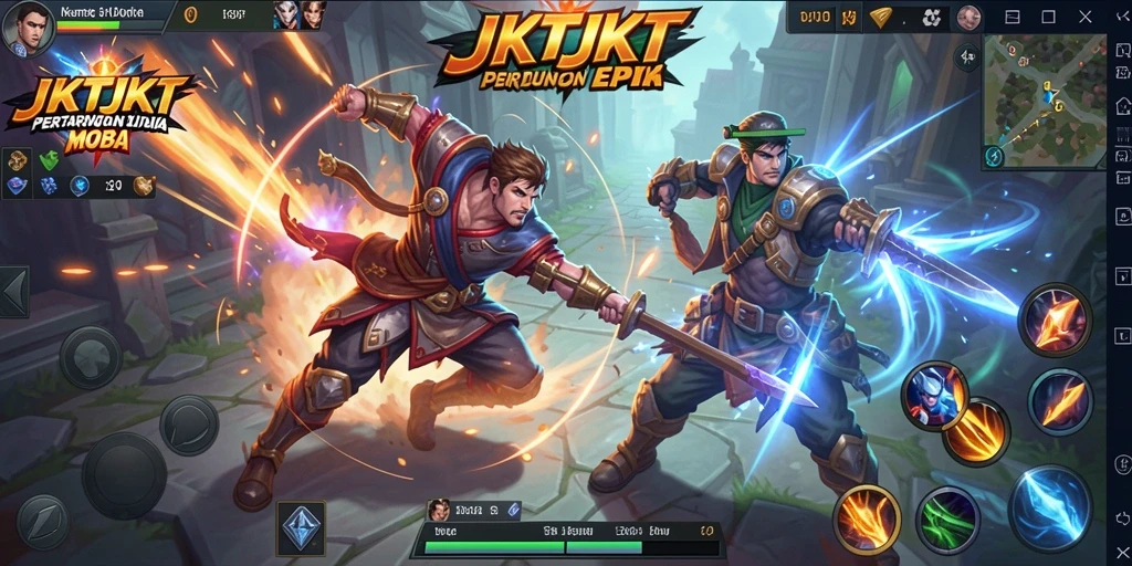Gameplay intens JKTJKT dengan pertarungan tim yang seru.